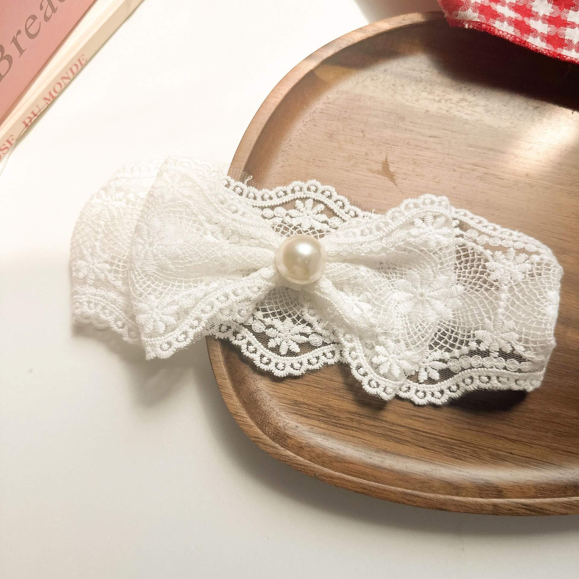 Baby Girl White Floral Lace Bow Headband