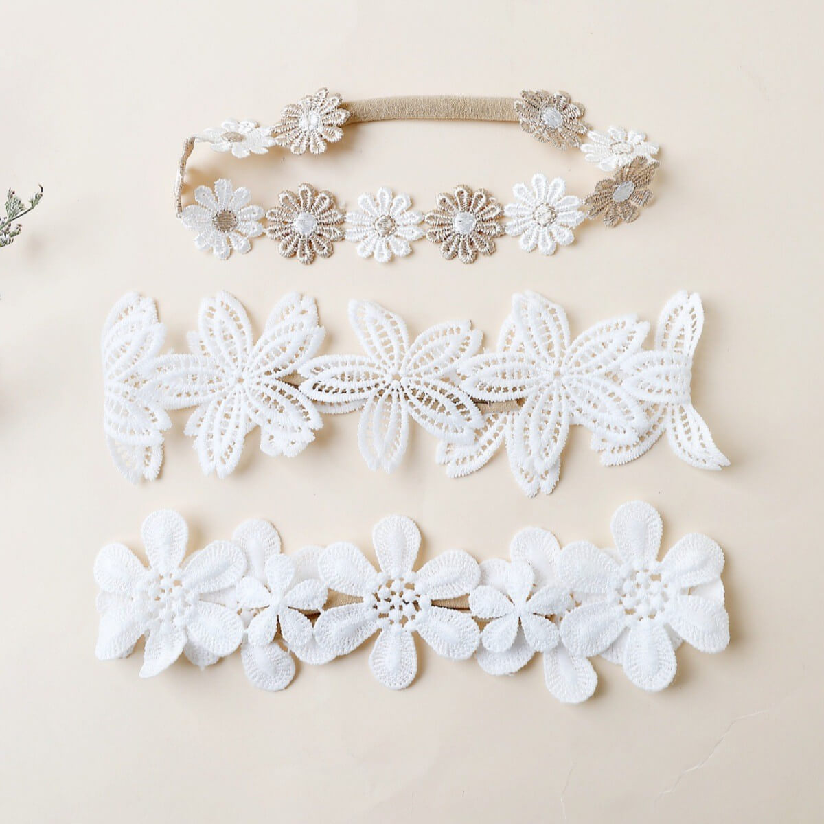 Baby Girl Lace Floral Headband Set of 3