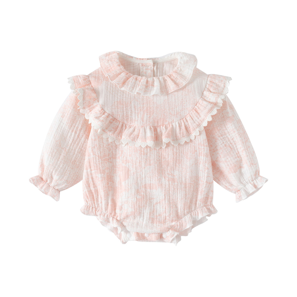 Muslin Cotton Frill Collar Baby Romper