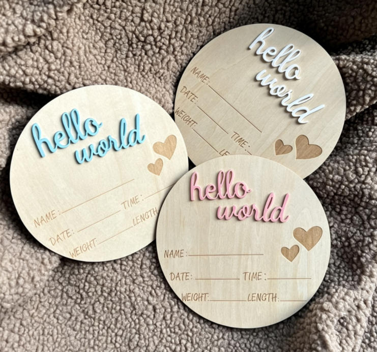 Baby Wooden Name Announcement Board