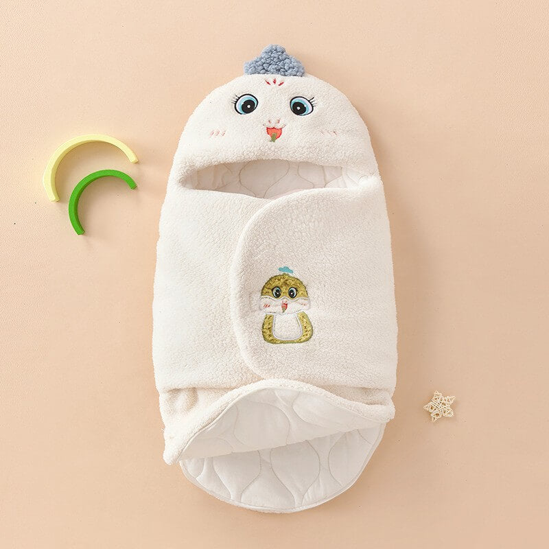 Newborn Baby Cartoon Character Hooded Swaddle Wrap Blanket