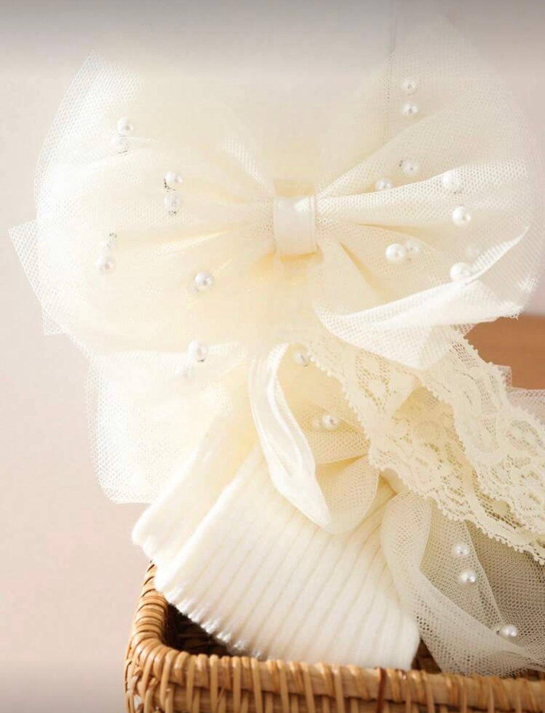 Socks Headband Set White 1-2 Year