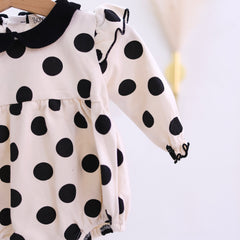 Black Polka Dot Romper with Hat