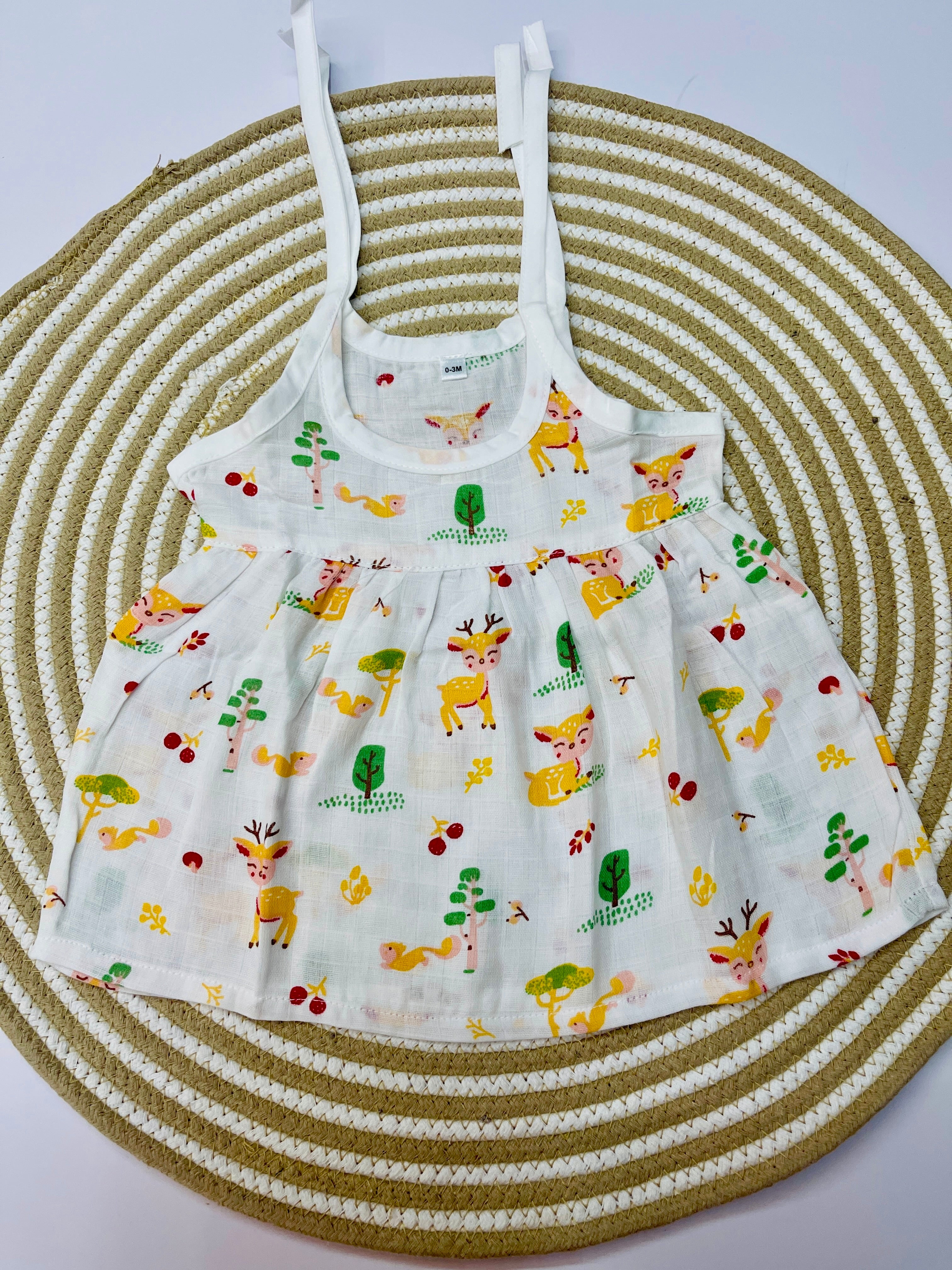 Sleeveless Frock with Knot Assorted