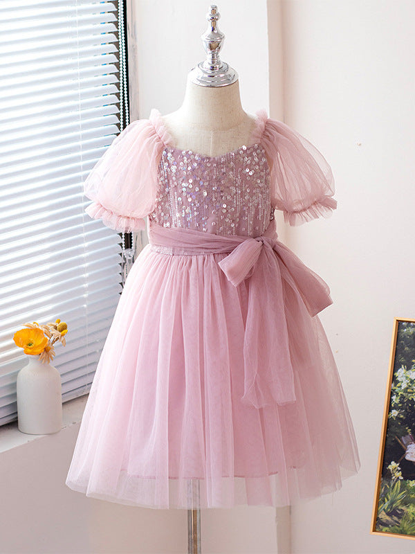 Princess Pink Sequin Party Dress