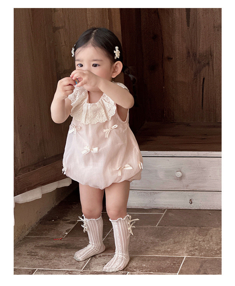 Baby Girl Lace Collar Party Romper
