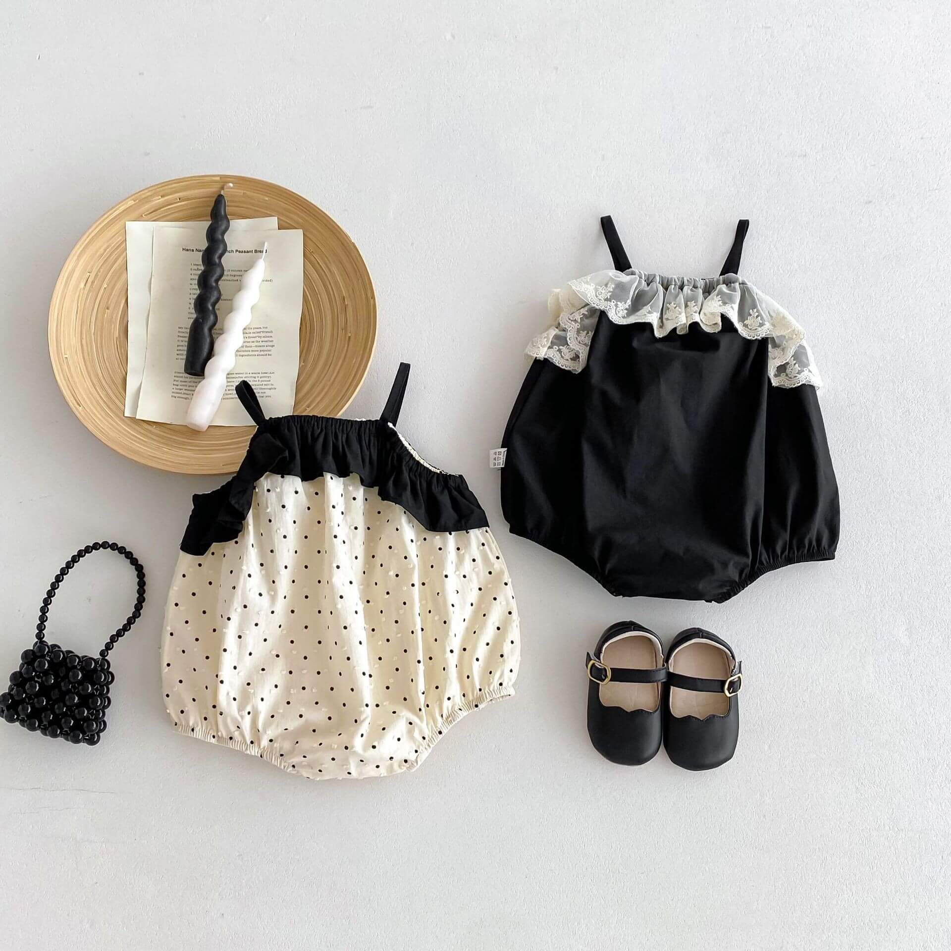 Baby Girl Sleeveless Spaghetti Strap Bloomer Romper