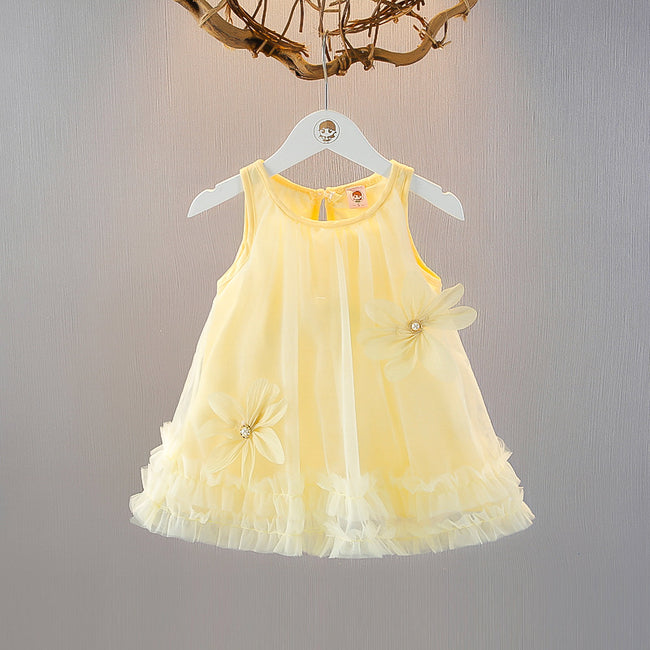 Tulle Party Dress for Girls with 3D Flower Appliqué Main Image