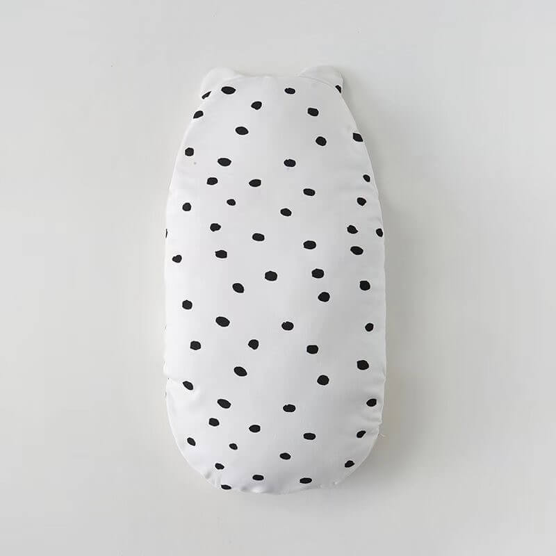 Newborn Baby Black & White Polka Dot Bear Ear Hooded Swaddle Wrap