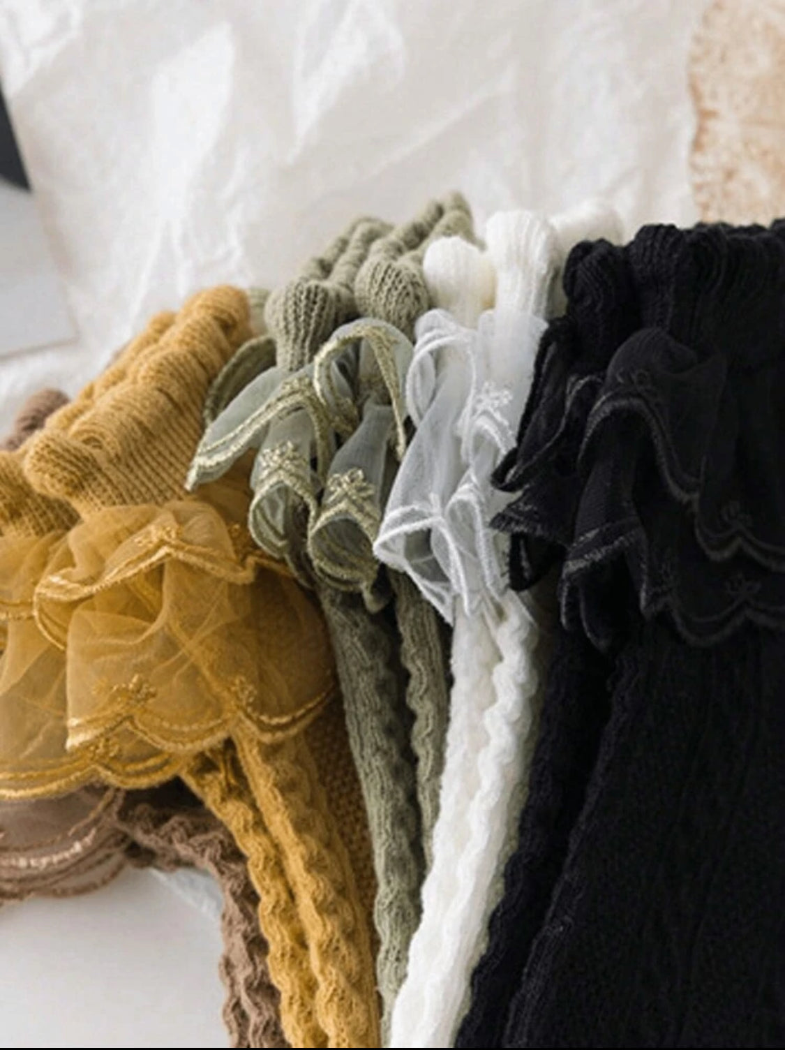Breathable Short Socks with Double Layer Lace 1-2 Years