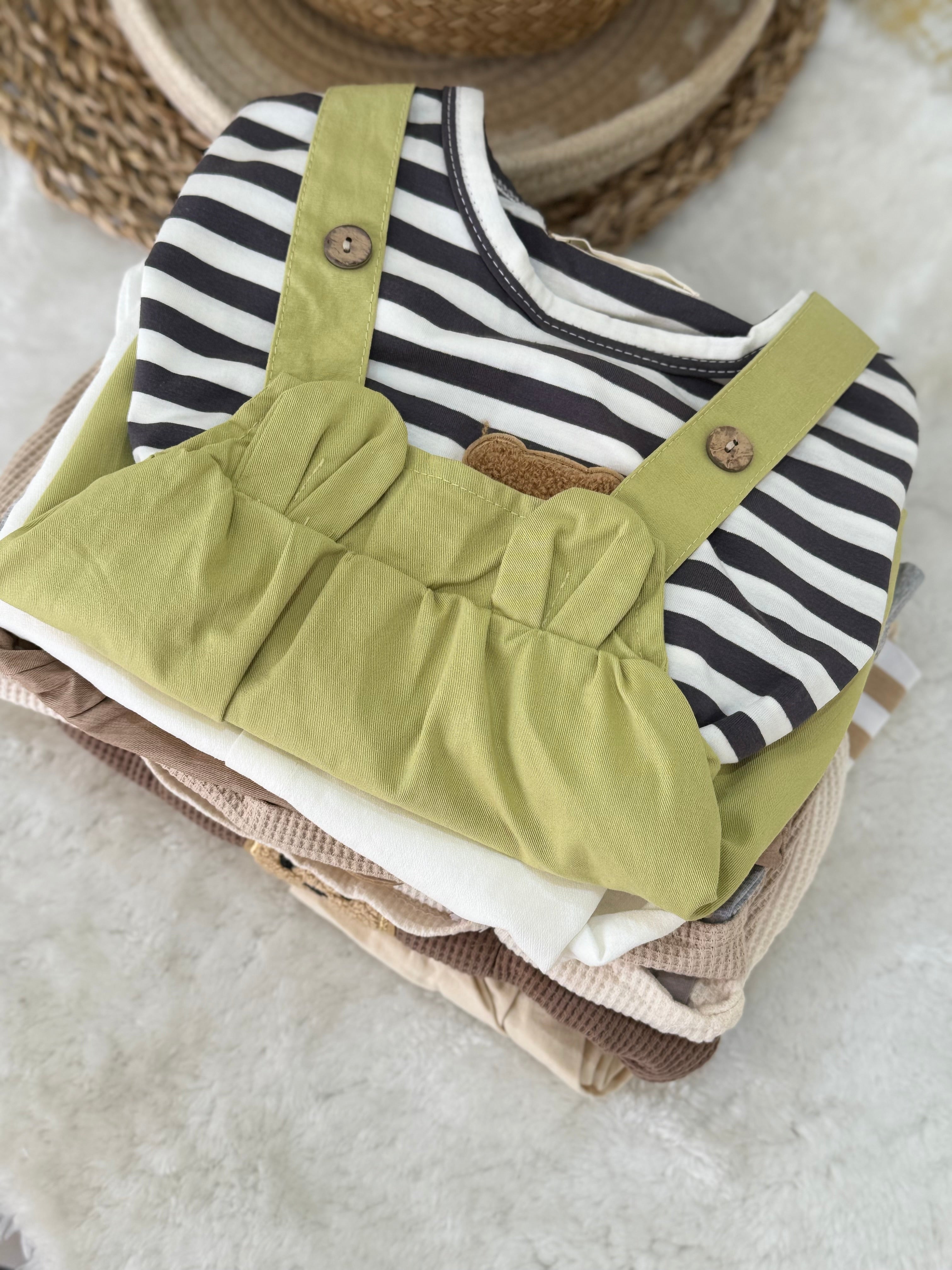 Solid Color Bear Romper