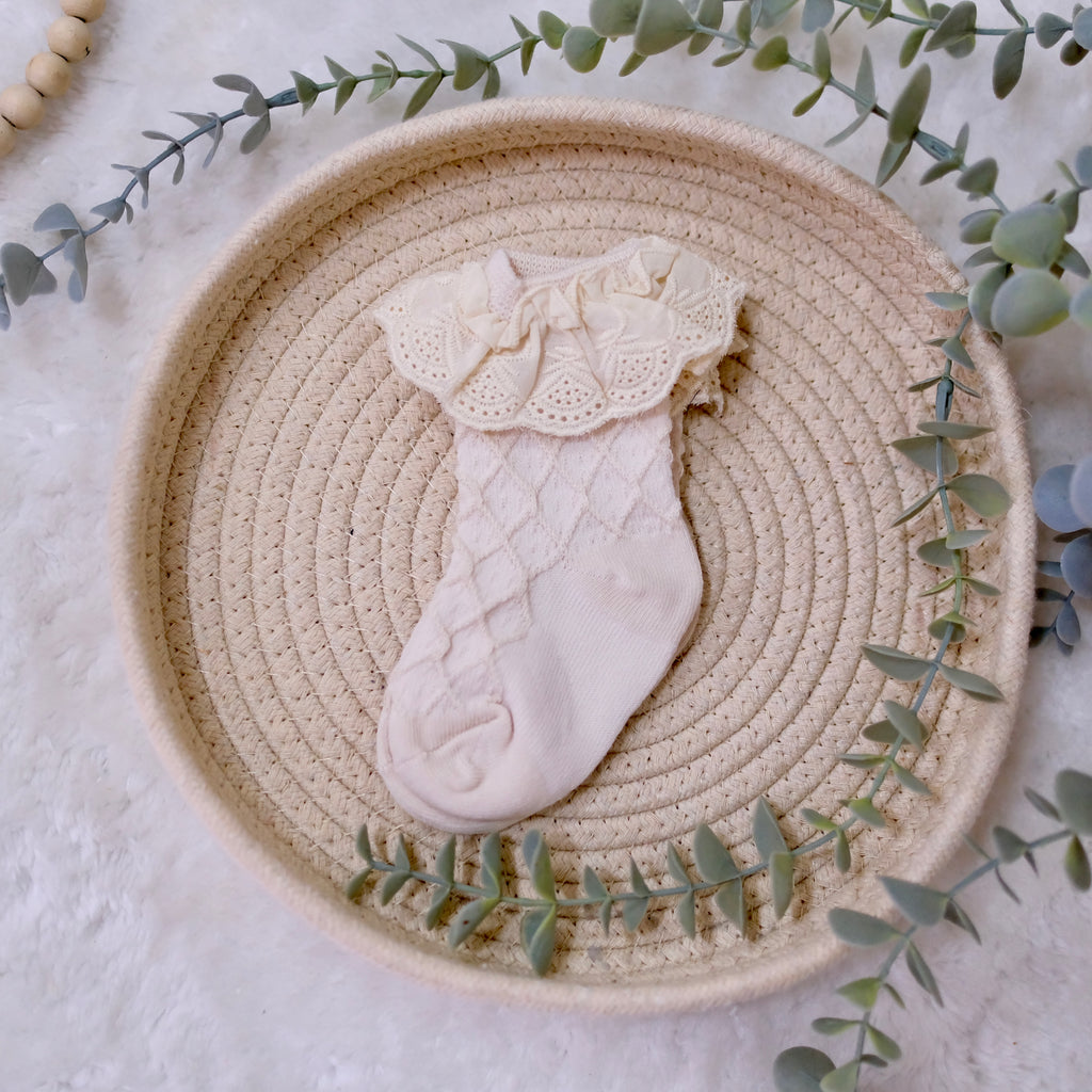 Ruffled Socks with Lace 0-1 Year