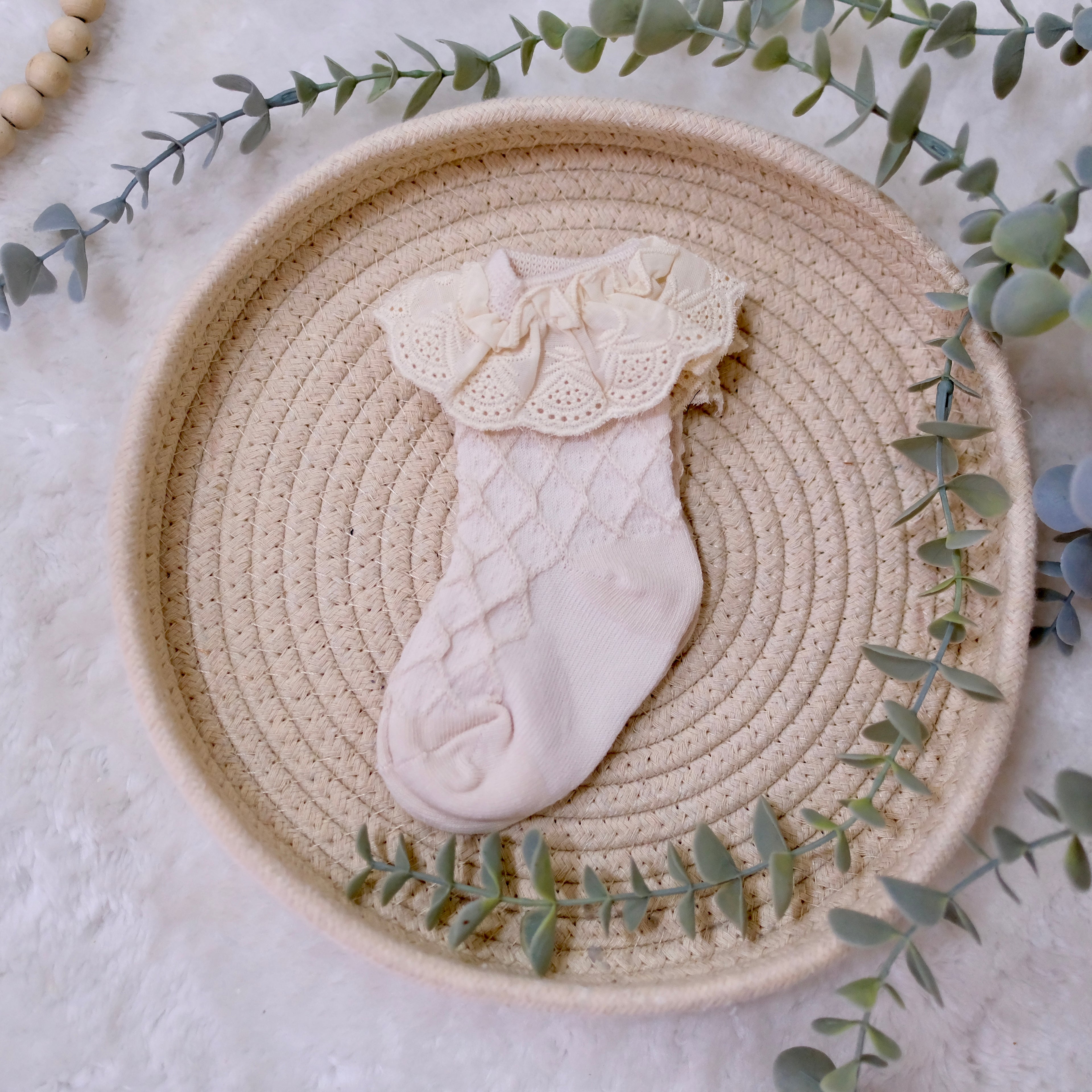 Ruffled Socks with Lace 0-1 Year