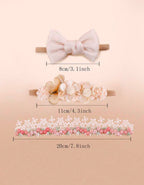 3 Pcs Light Color Floral Bow