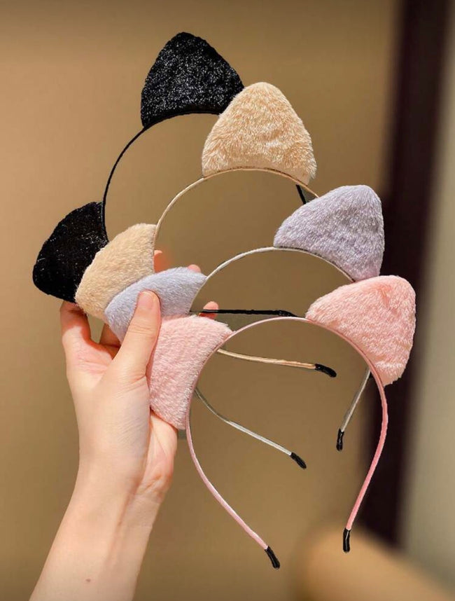 4 Pcs Plush Cat Ears Headband Main Image
