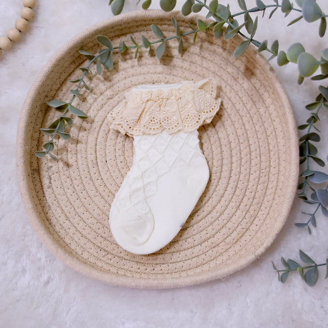 Ruffled Socks with Lace 0-1 Year Main Image