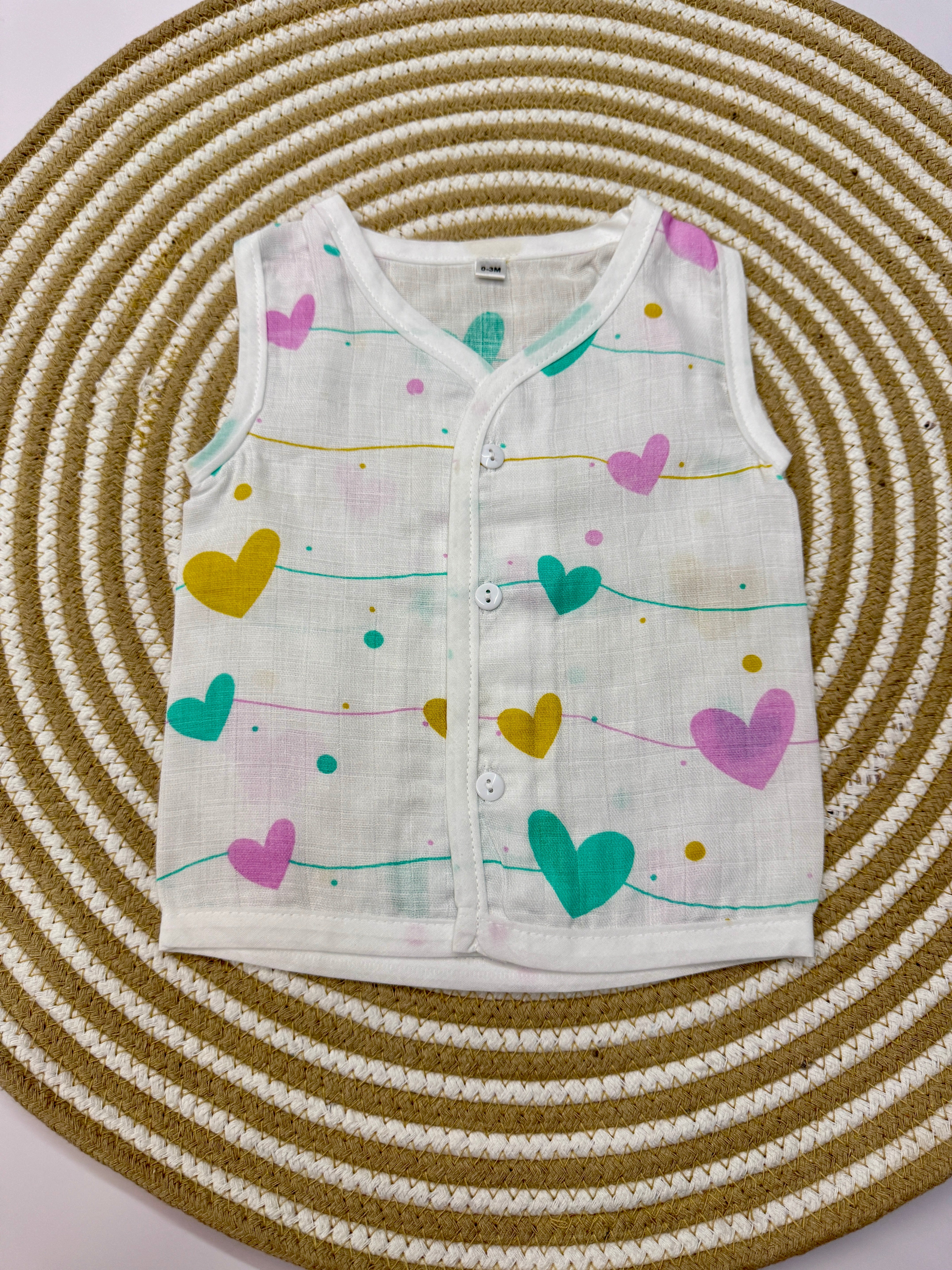 Sleeveless Jabla with Button Assorted