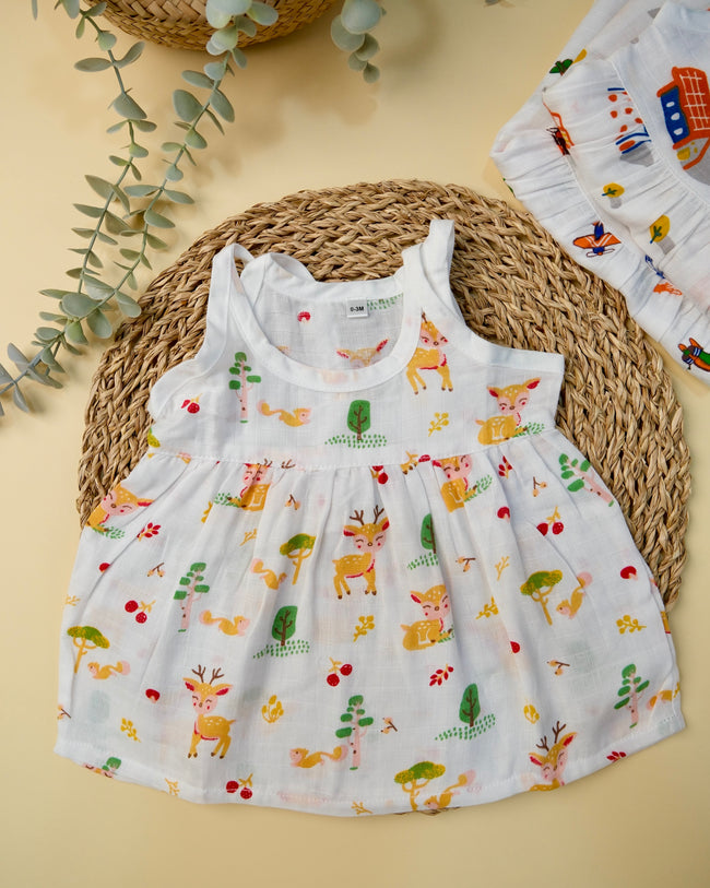 Sleeveless Frock with Knot Assorted 1 Pcs Hover Image