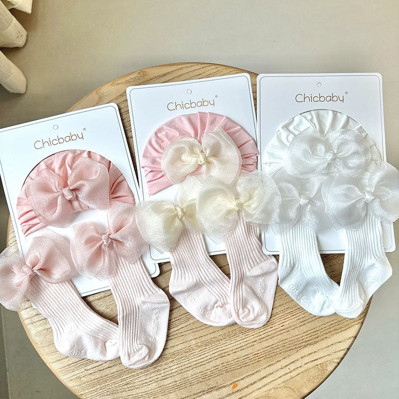 Cherry Baby Bow Set – Headband & Socks Combo