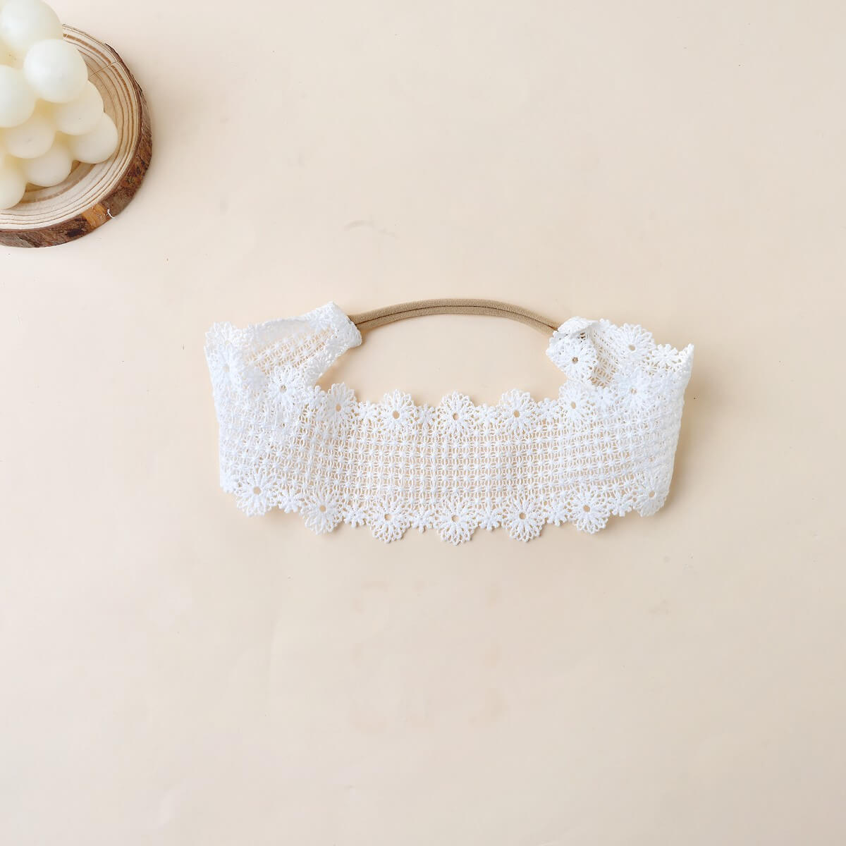 Baby Girl White Cutwork Lace Leaf Headband
