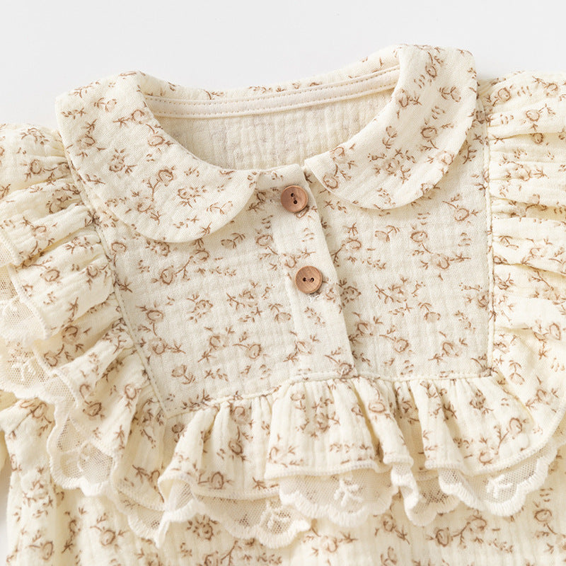 Vintage Floral Cotton Romper