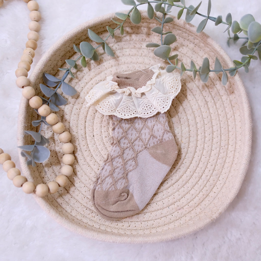 Ruffled Socks with Lace 0-1 Year