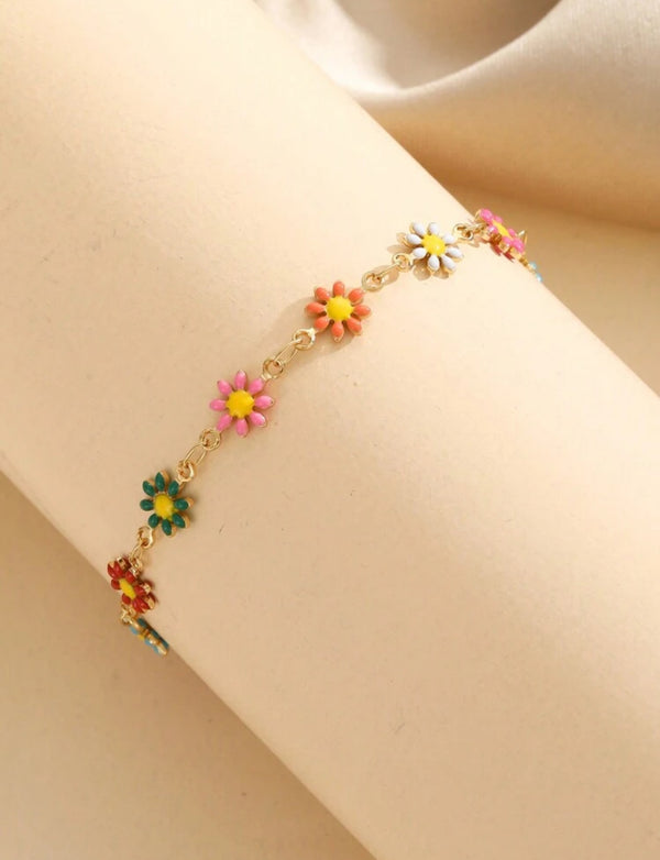 Baby girl flower anklet