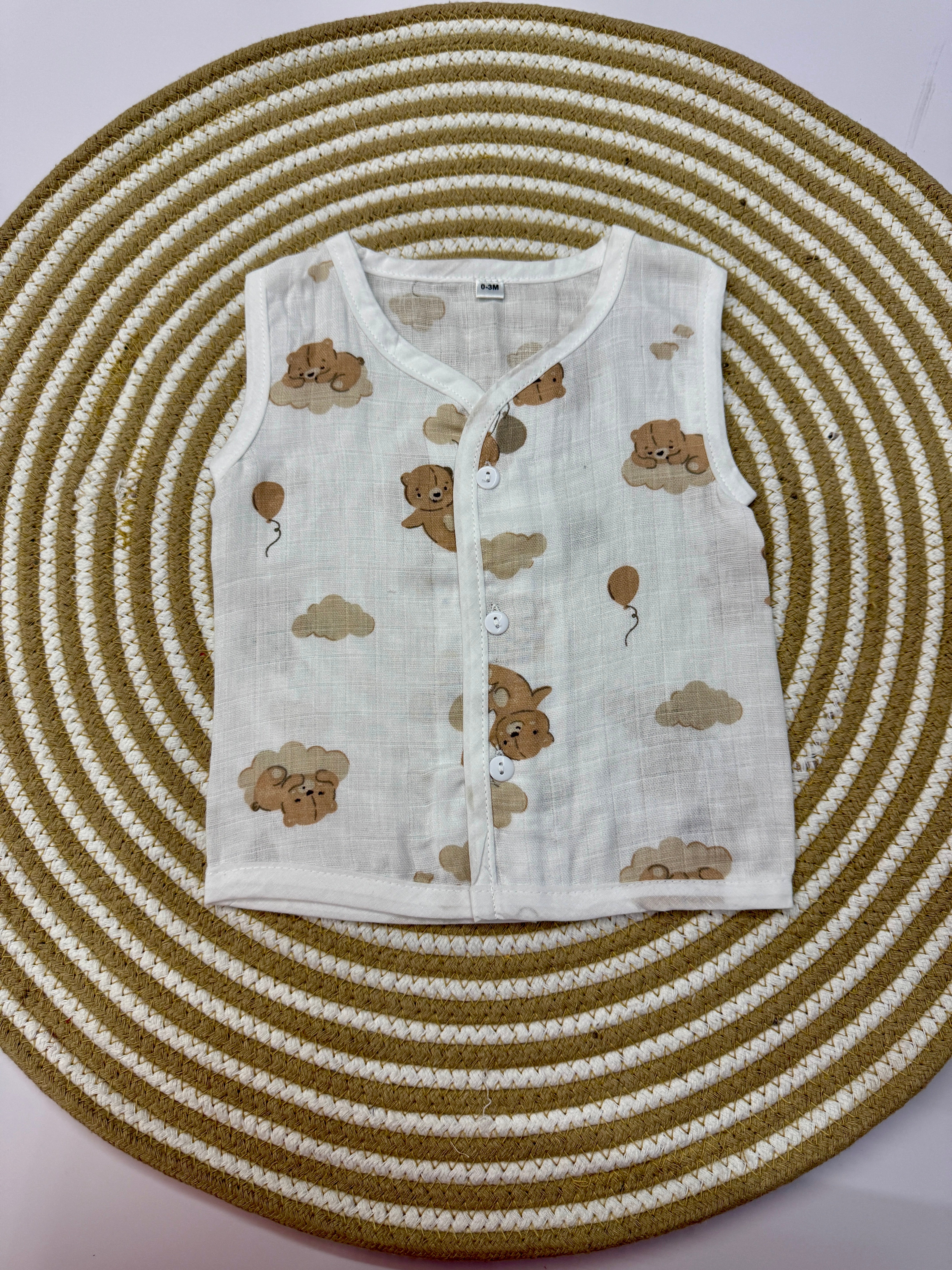Sleeveless Jabla with Button Assorted