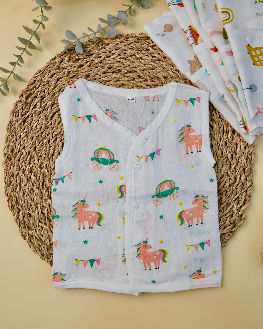 Sleeveless Jabla with Button Assorted 1 Pcs