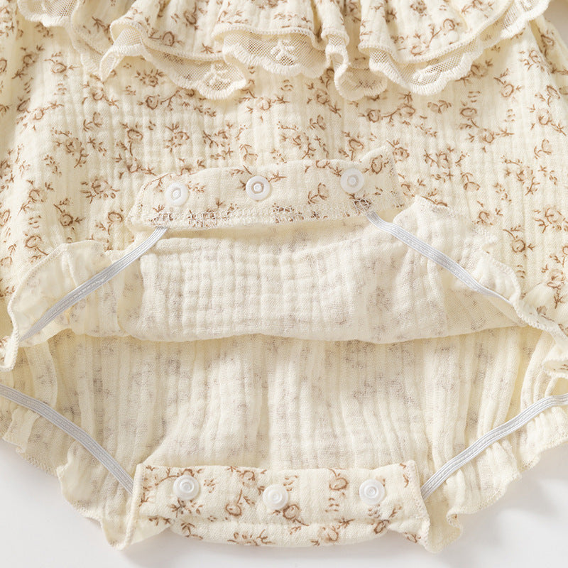 Vintage Floral Cotton Romper