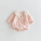 Baby Girl Elegant Pink Lace Romper