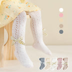 Floral Knitted Bow Stockings 3-12 Months