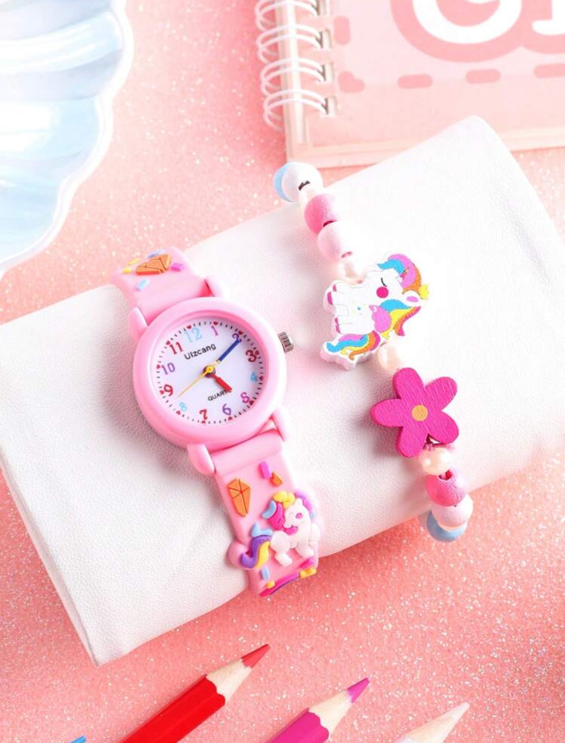 Unicorn watch and bracelet kids set