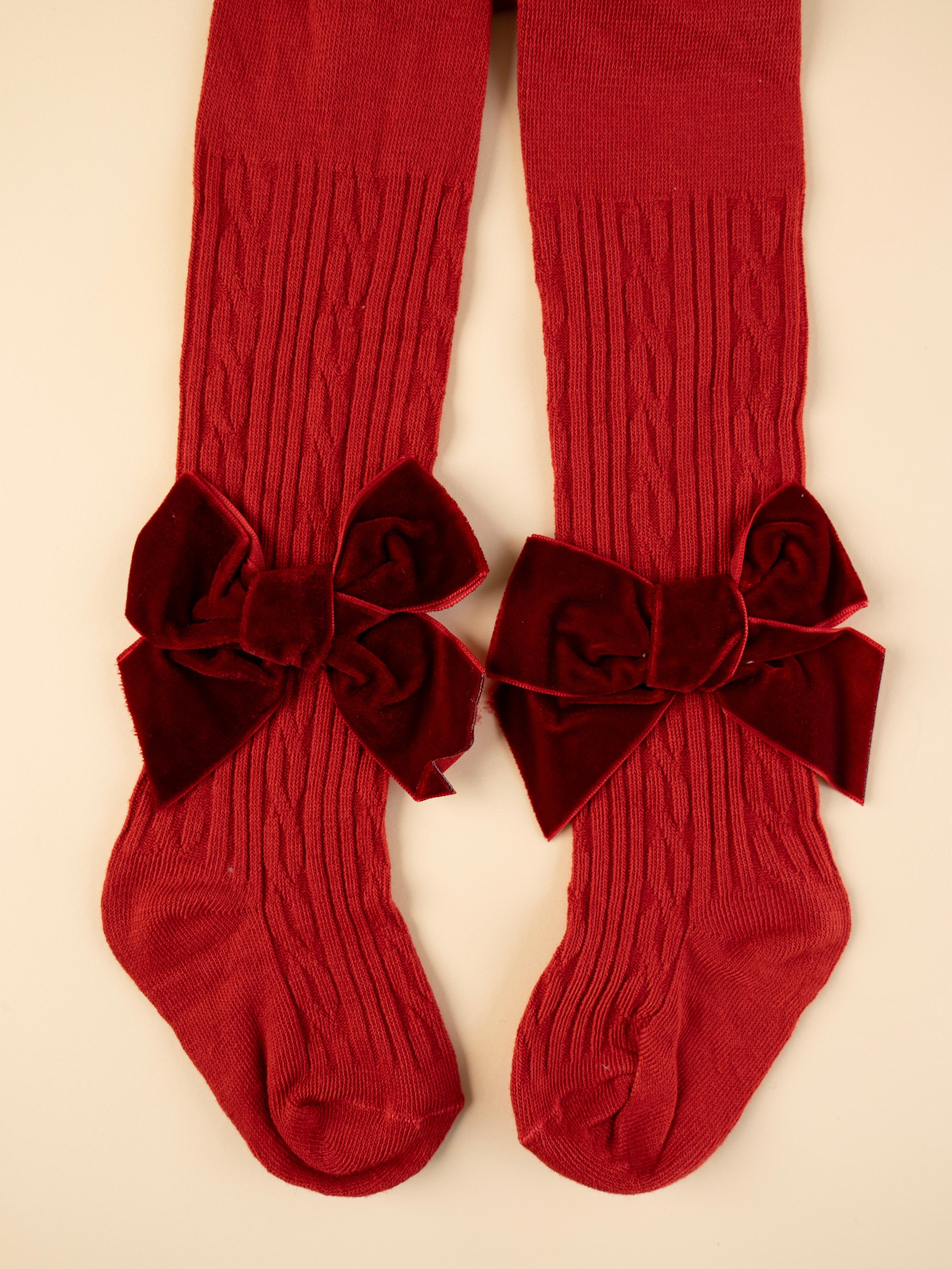 Baby Girl Daily Wear Stockings Red with bow