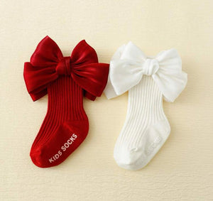 2 Pair Bow Decor Crew Socks