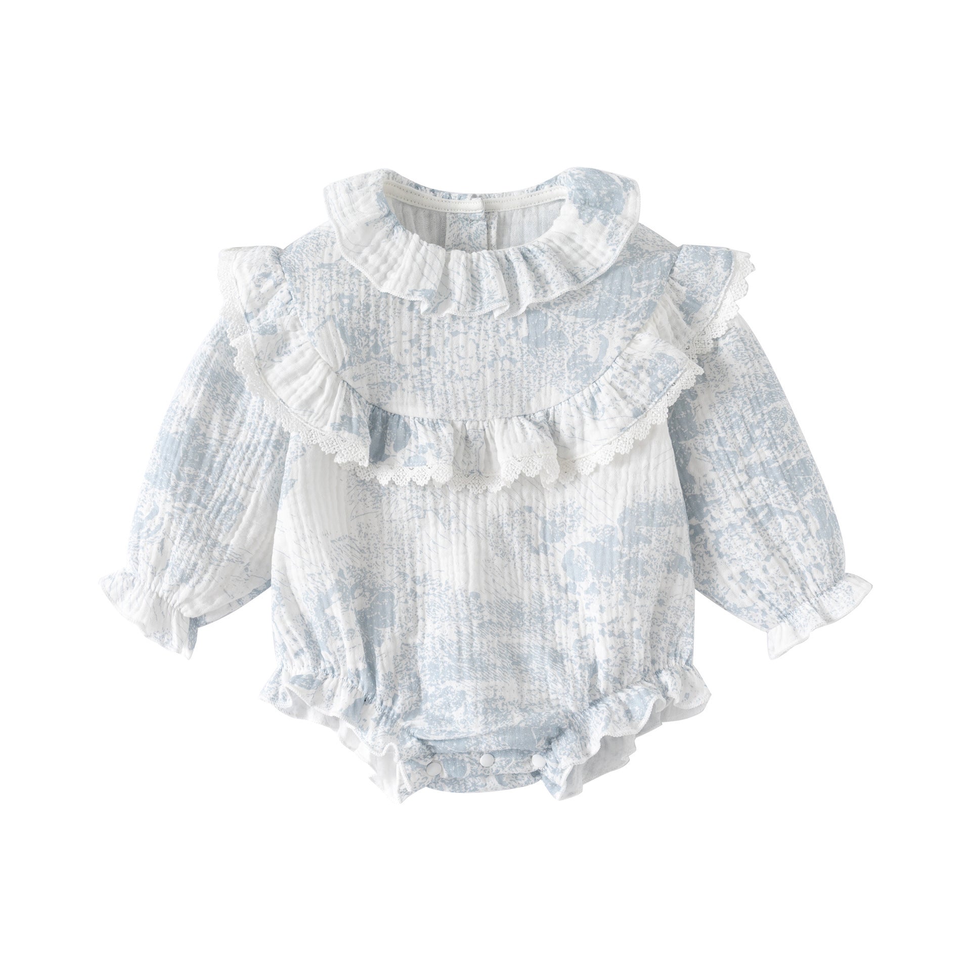 Muslin Cotton Frill Collar Baby Romper