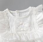 Snow White Lace Tulle Romper Dress for Baby Girls