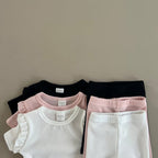 Baby Ribbed Cotton Top & Shorts Set for Girls