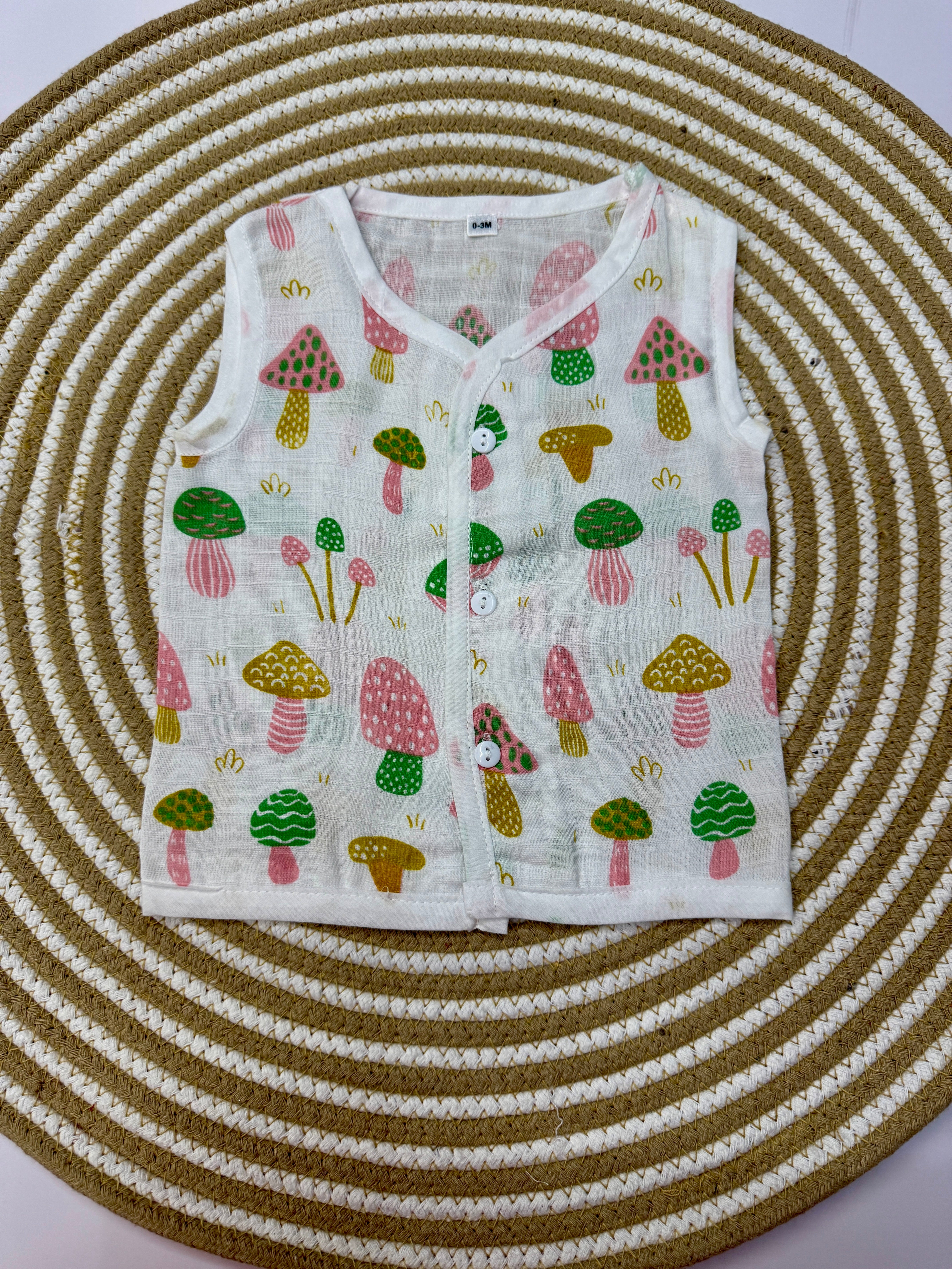 Sleeveless Jabla with Button Assorted