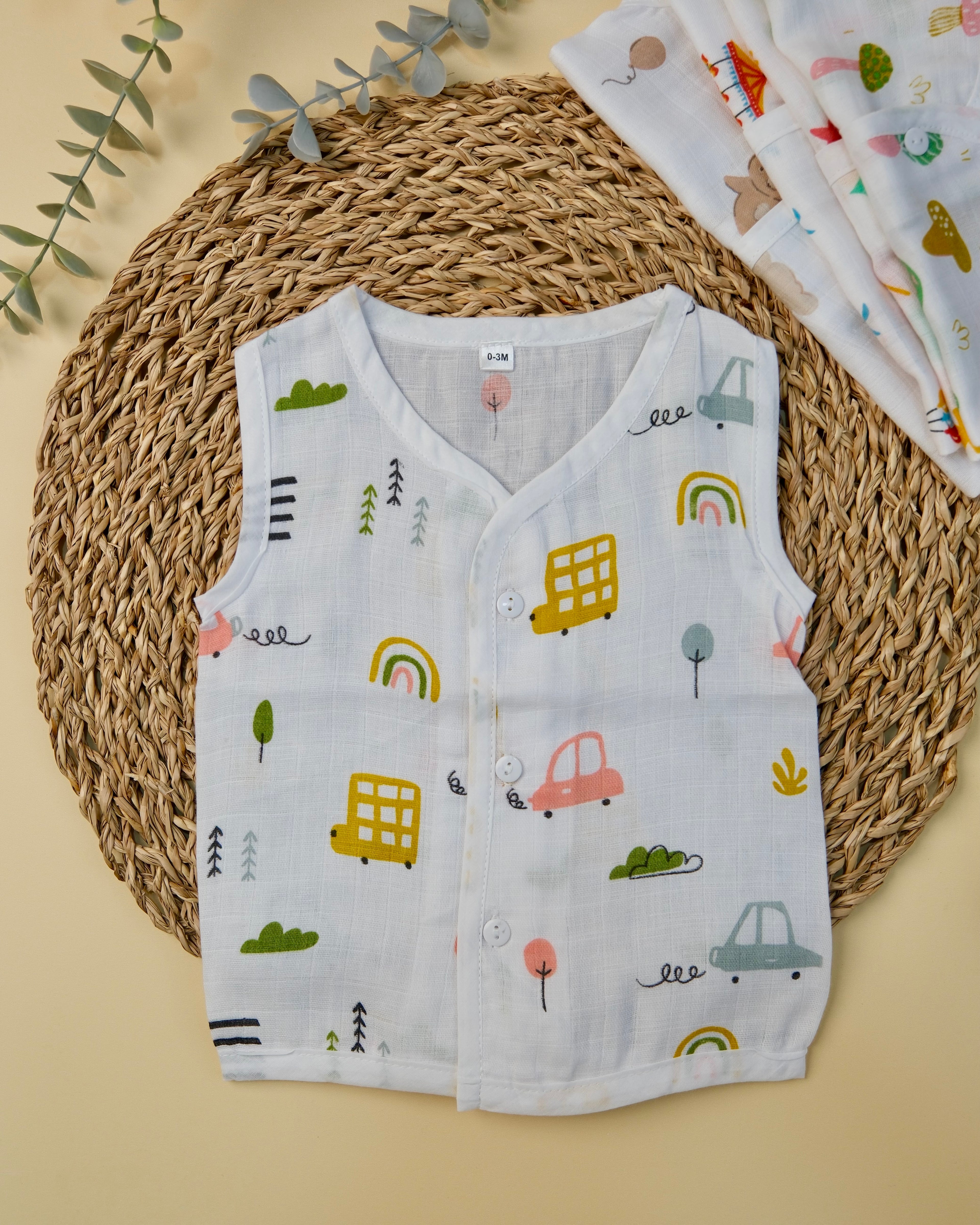 Sleeveless Jabla with Button Assorted 1 Pcs