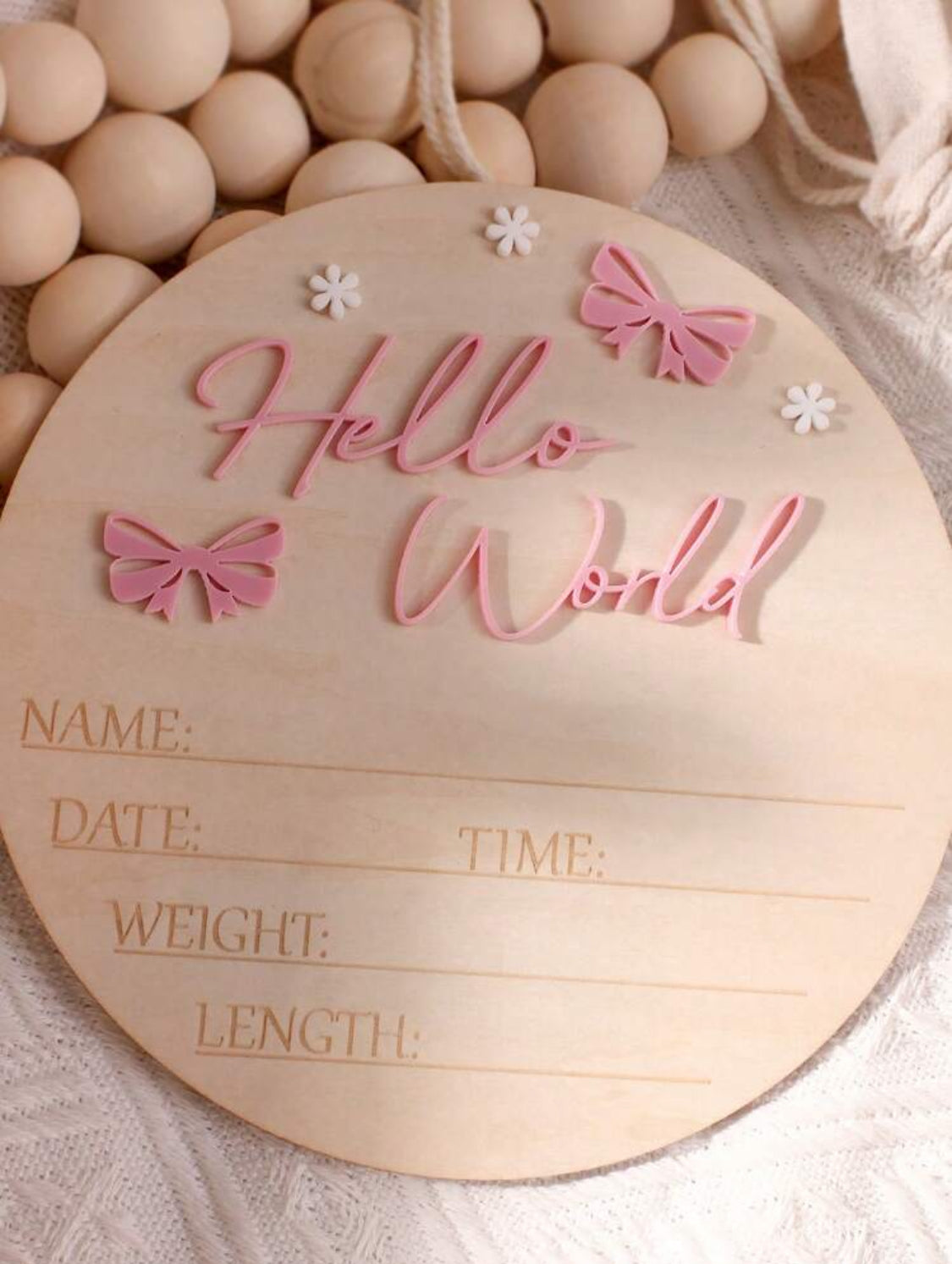 Baby Wooden Name Announcement Board