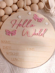 Baby Wooden Name Announcement Board