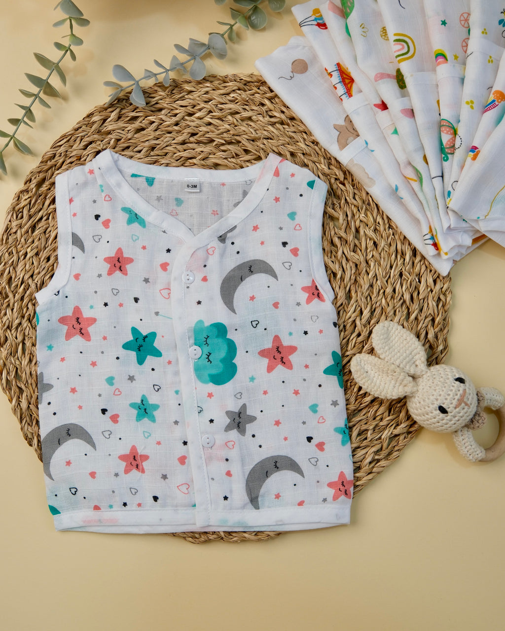 Sleeveless Jabla with Button Assorted 1 Pcs