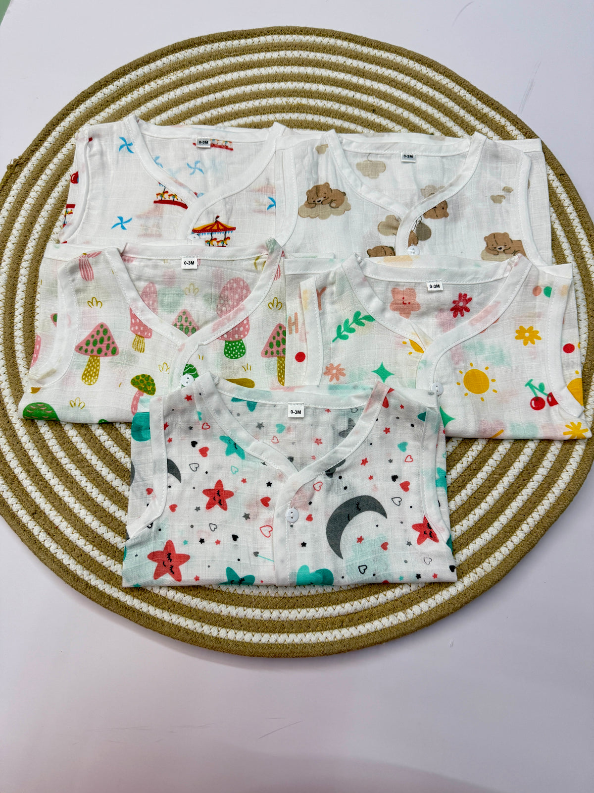 Sleeveless Jabla with Button Assorted