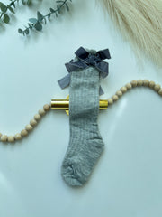 High-Knee Socks with Bowknot