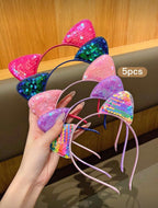 5 Pcs Shiny Cat Ears Headband