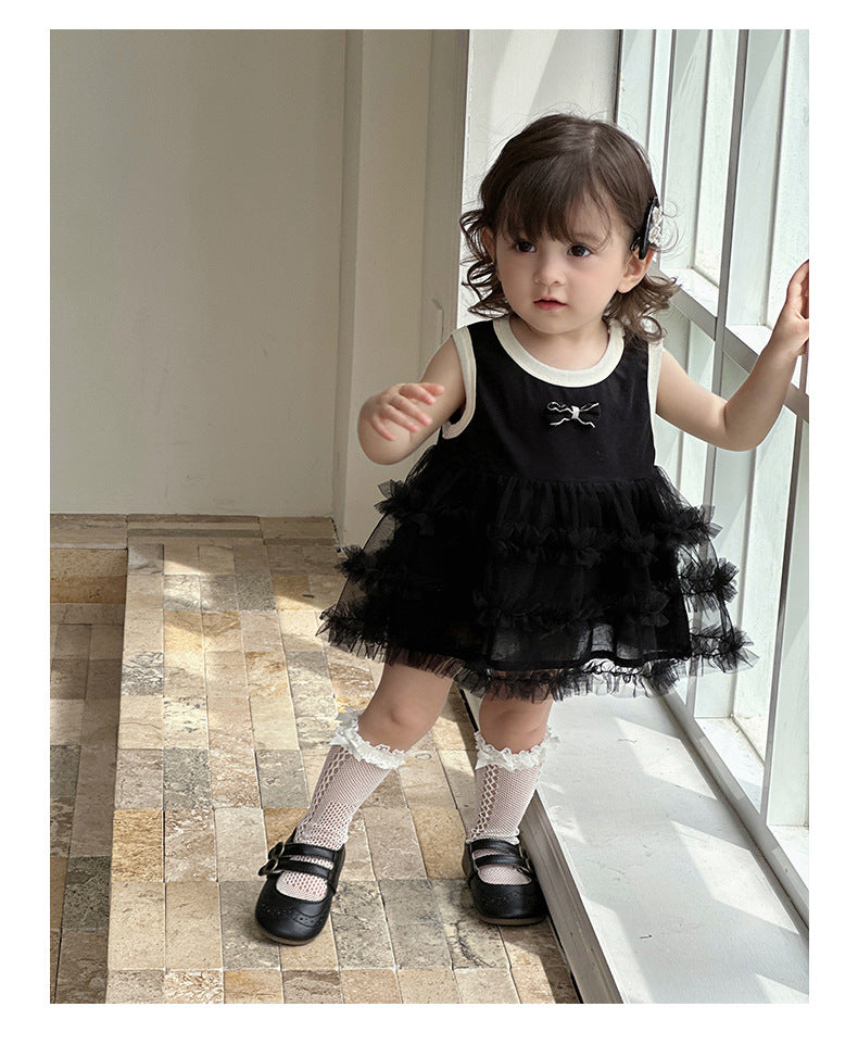 Baby Girl Black Party Tulle Dress – 6 to 9 Months
