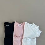 Baby Ribbed Cotton Top & Shorts Set for Girls