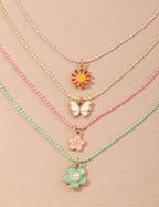 4pcs butterfly necklace set