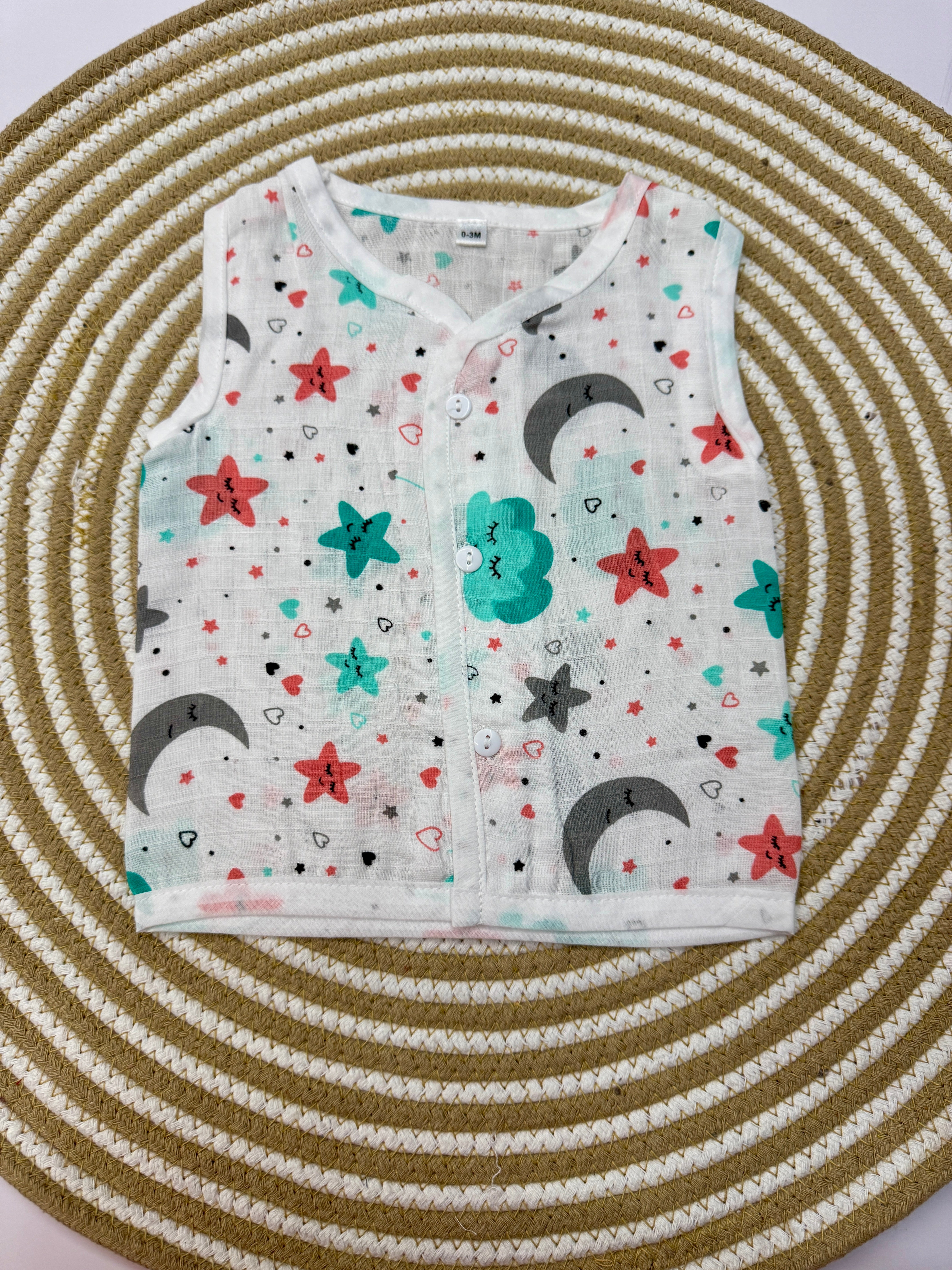 Sleeveless Jabla with Button Assorted